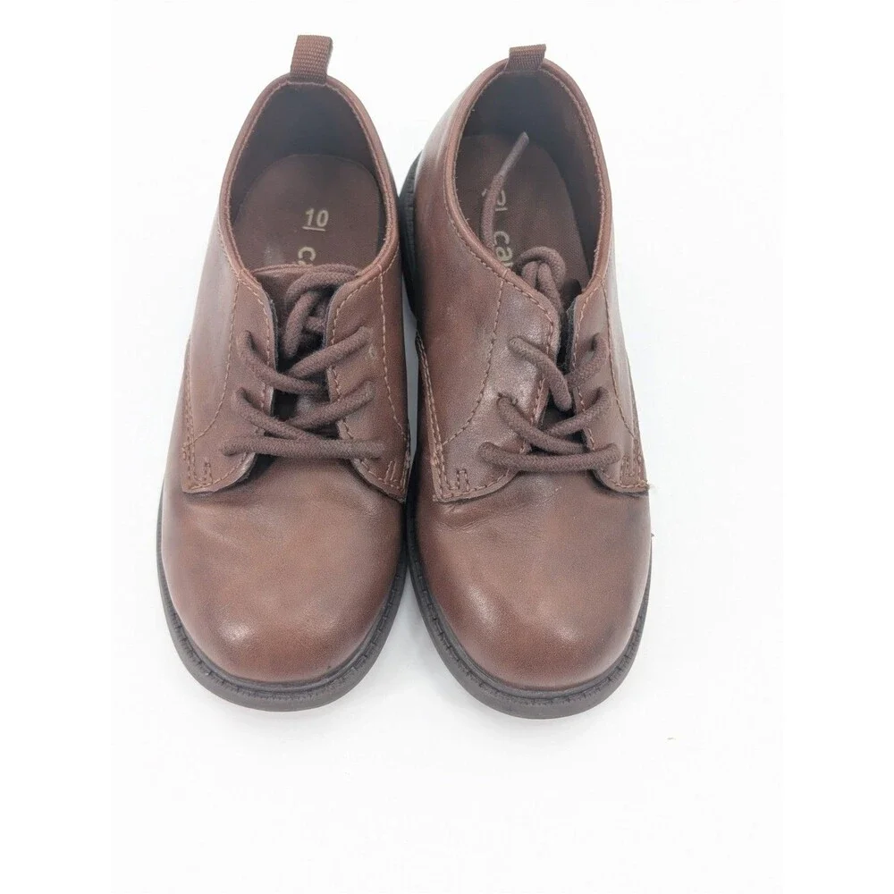 Carters Spencer Brown Lace Up Oxford Dress Shoes Toddler Boys Size 10